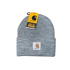 Carhartt Embroidered Logo Patch Knit Cuffed Beanie Unisex OSFM Gray